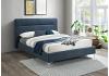 5ft King Size Fyn Steel Blue Linen Fabric Upholstered Bed Frame 3